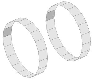 Two lateral cylinder surfaces